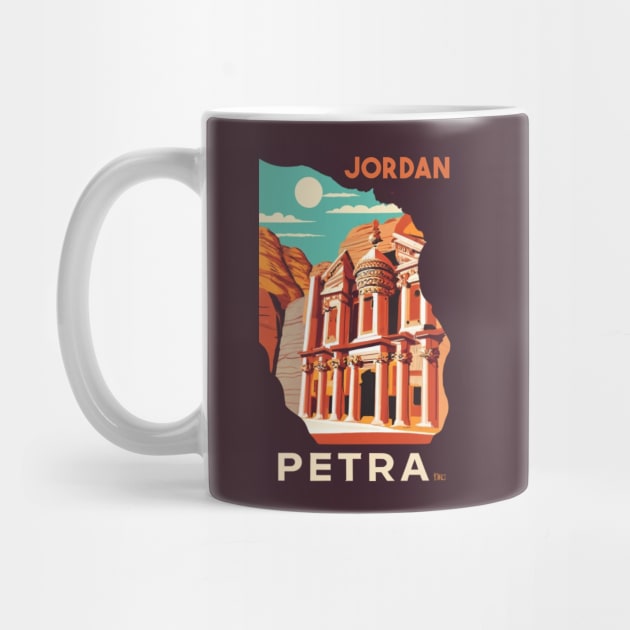 A Vintage Travel Art of Petra - Jordan by goodoldvintage